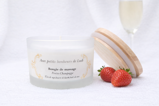 Fraise Champagne – Bougie de massage 113 ml