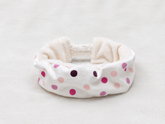 Kit Démaquillant Lavable à Pois – Bandeau, 4 Lingettes & Trousse