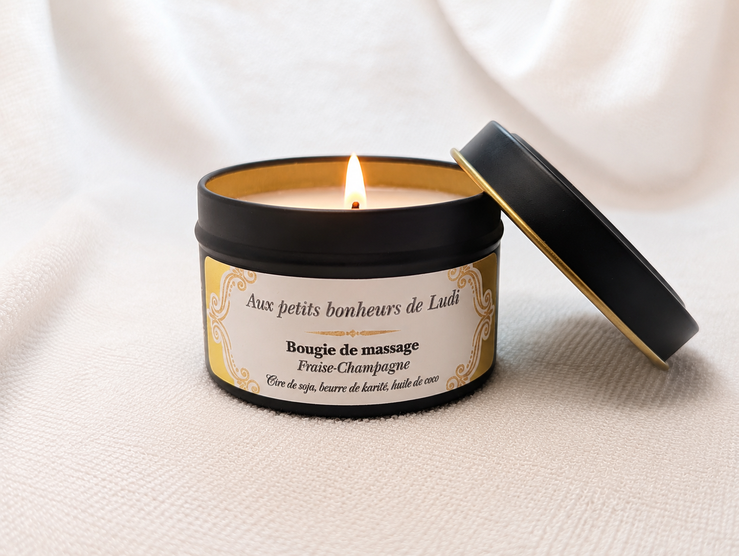 Bougie de massage – Fraise Champagne