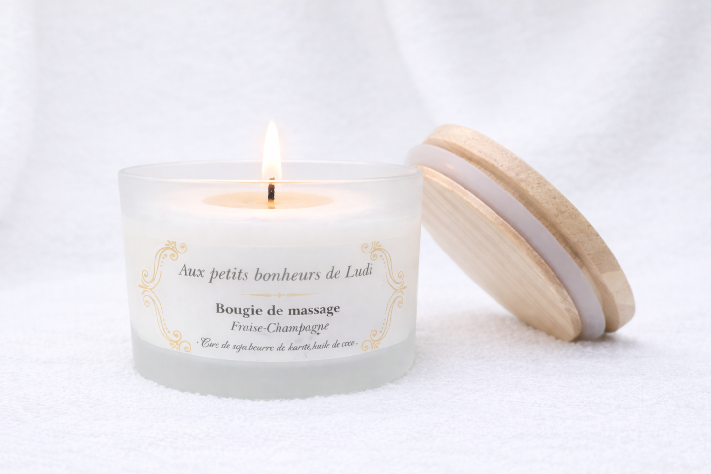 Bougie de massage - Fraise Champagne