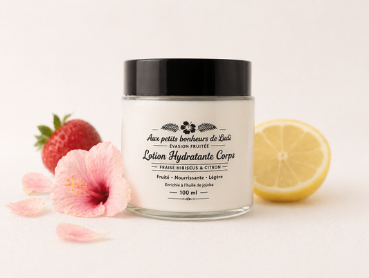 Lotion hydratante corps – Fraise, hibiscus et citron