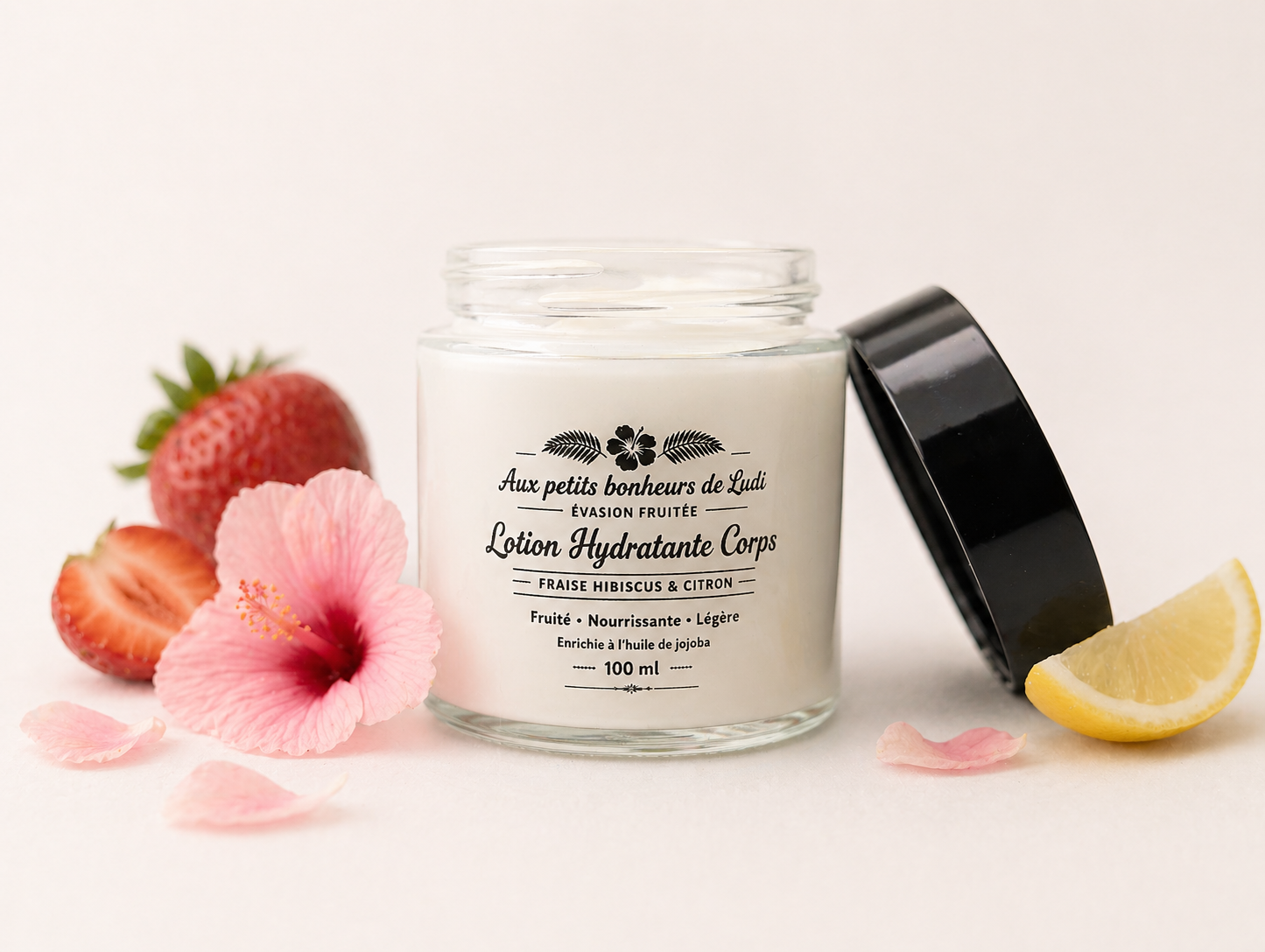 Lotion hydratante corps – Fraise, hibiscus et citron