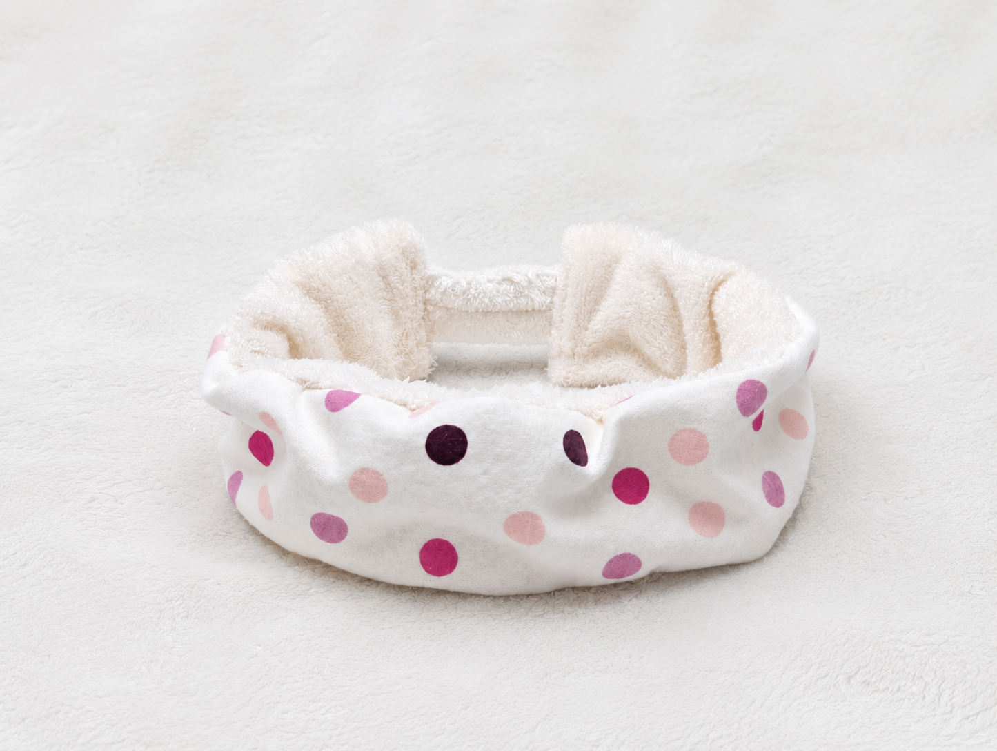 Kit Démaquillant Lavable à Pois – Bandeau, 4 Lingettes & Trousse